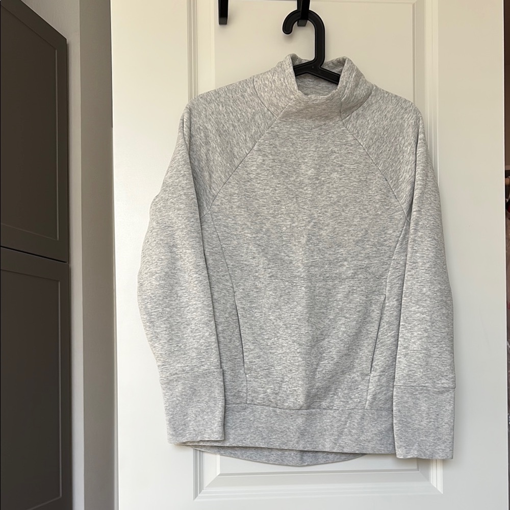 Gray Mock Neck Sweatshirt
